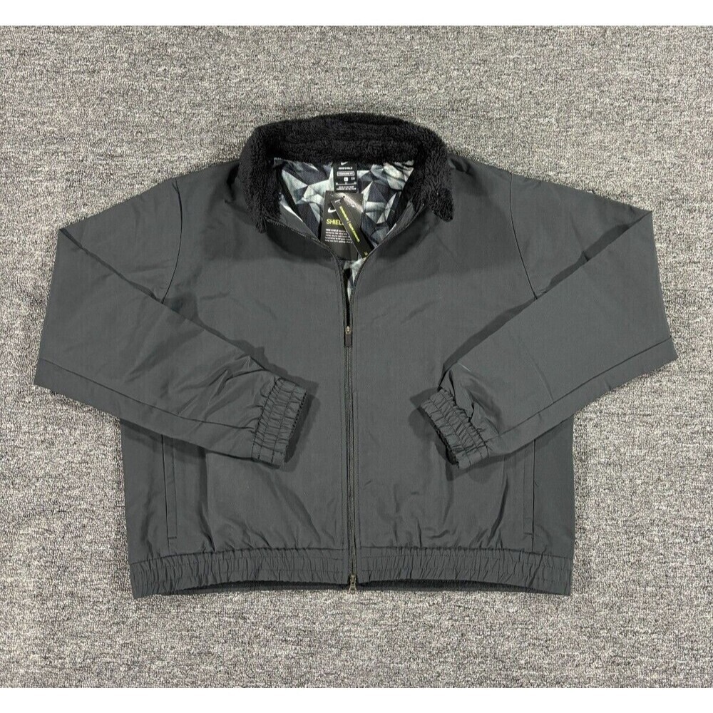 Nike Black Golf Bomer Jacket Coat Logo Full Zip CK5858-010 Womens Extra Large XL